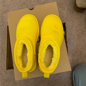 UGG classic ultra mini boots ankle boots bright yellow women size 6